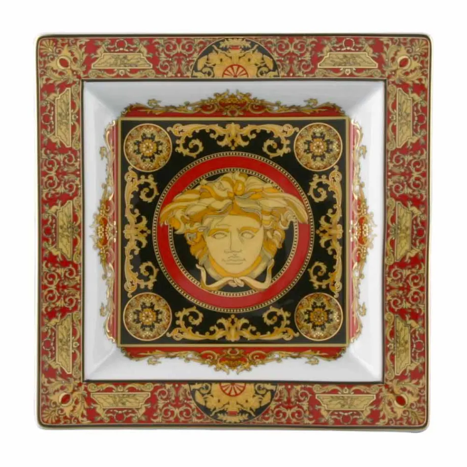 Rosenthal Versace Medusa Rosso Porcelaine coupe design 22cm Viadurini