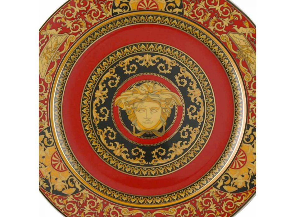 Rosenthal Versace Red Medusa Assiette plate 30cm en porcelaine Viadurini