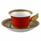 Rosenthal Versace Medusa Tasse à thé rouge 6 pièces en porcelaine Viadurini