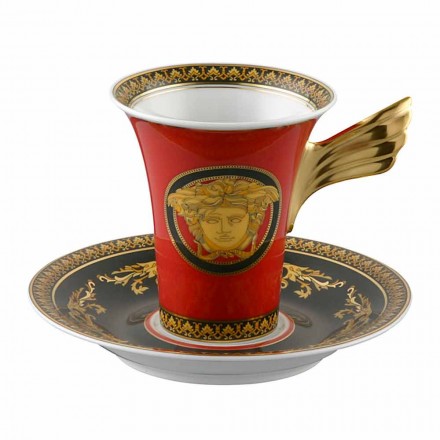 Rosenthal Versace Medusa Rosso Tasse à café en porcelaine Viadurini