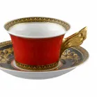 Rosenthal Versace Rouge Medusa Teacup design moderne en porcelaine Viadurini
