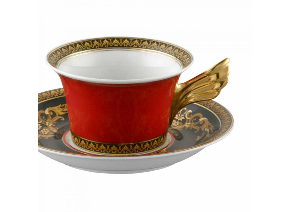 Rosenthal Versace Rouge Medusa Teacup design moderne en porcelaine Viadurini