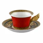 Rosenthal Versace Rouge Medusa Teacup design moderne en porcelaine Viadurini