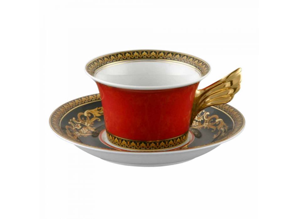 Rosenthal Versace Rouge Medusa Teacup design moderne en porcelaine Viadurini