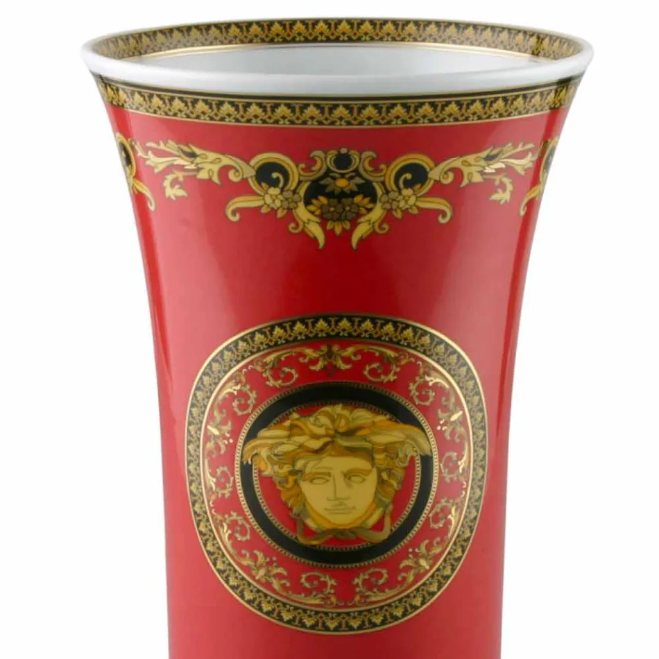 Rosenthal Versace Medusa Rosso Vase en porcelaine design moderne 34cm Viadurini