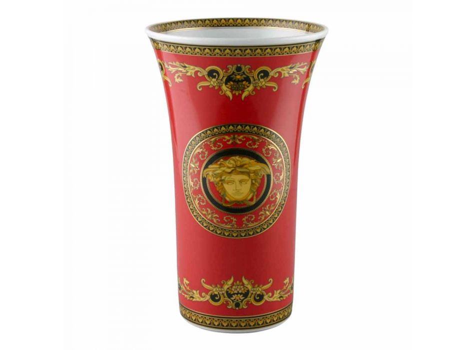 Rosenthal Versace Medusa Rosso Vase en porcelaine design moderne 34cm