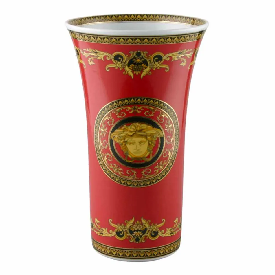 Rosenthal Versace Medusa Rosso Vase en porcelaine design moderne 34cm Viadurini