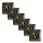 Rosenthal Versace Virtus Gala 6 Coupelles Plates Carrées 15x15 cm en Porcelaine - Baroque Viadurini