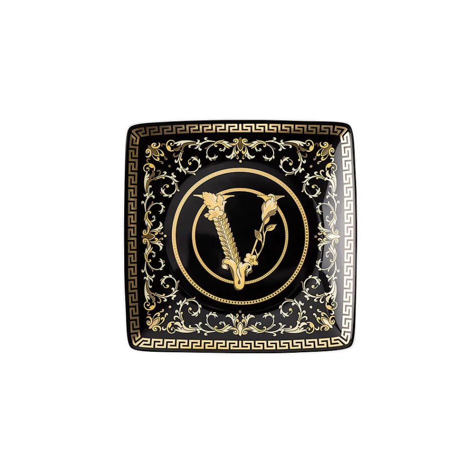 Rosenthal Versace Virtus Gala 6 Coupelles Plates Carrées 15x15 cm en Porcelaine - Baroque Viadurini