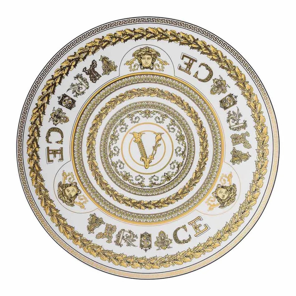 Assiette de service Virtus Gala de Rosenthal Versace Diamètre 33 cm en porcelaine - Baroque Viadurini