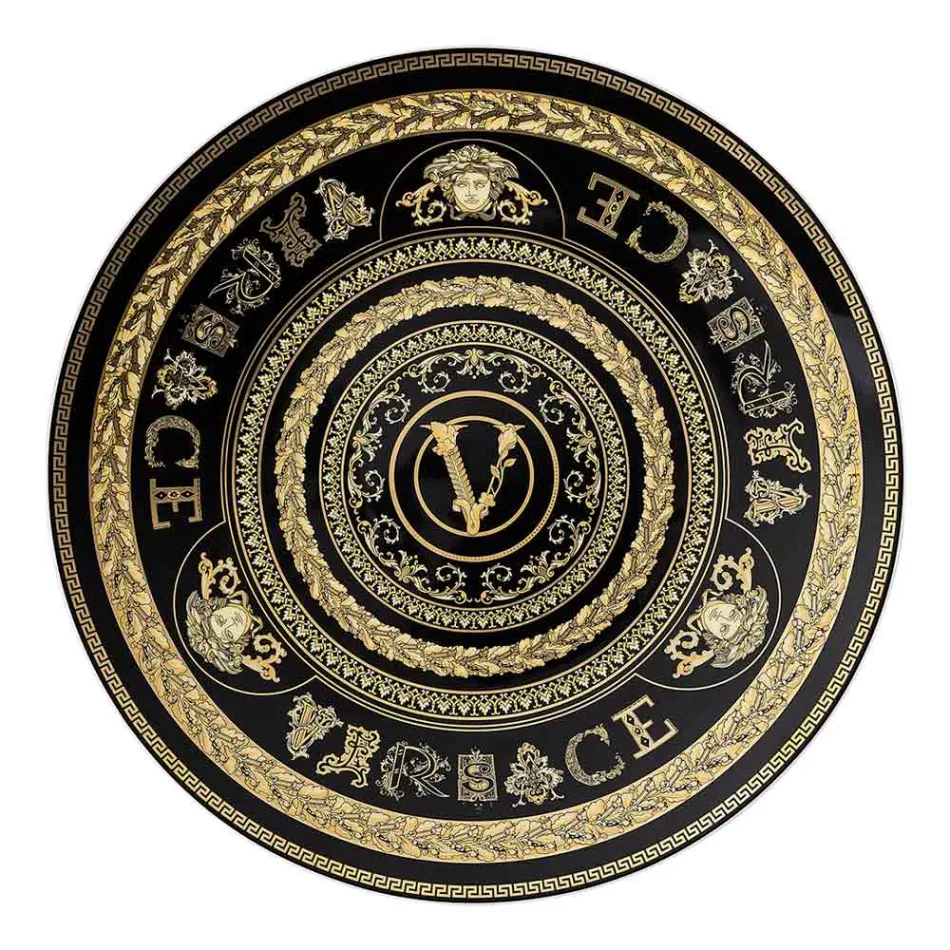 Assiette de service Virtus Gala de Rosenthal Versace Diamètre 33 cm en porcelaine - Baroque Viadurini