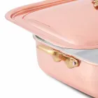 Rôtissoire et couvercle rectangulaire en cuivre étamé à la main 32x24 cm - Mariateresa Viadurini