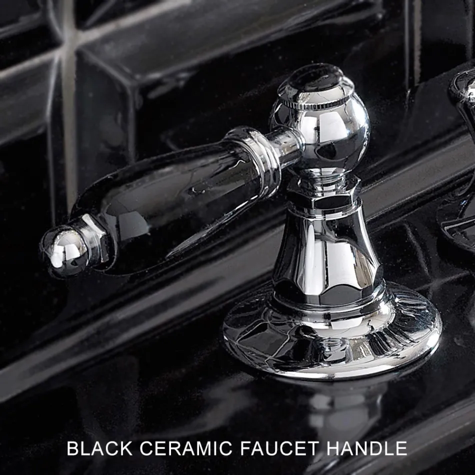 Robinet de bidet classique 3 trous avec leviers en laiton fabriqué en Italie - Noriana Viadurini