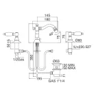 Robinet de bidet classique 3 trous avec leviers en laiton fabriqué en Italie - Noriana Viadurini