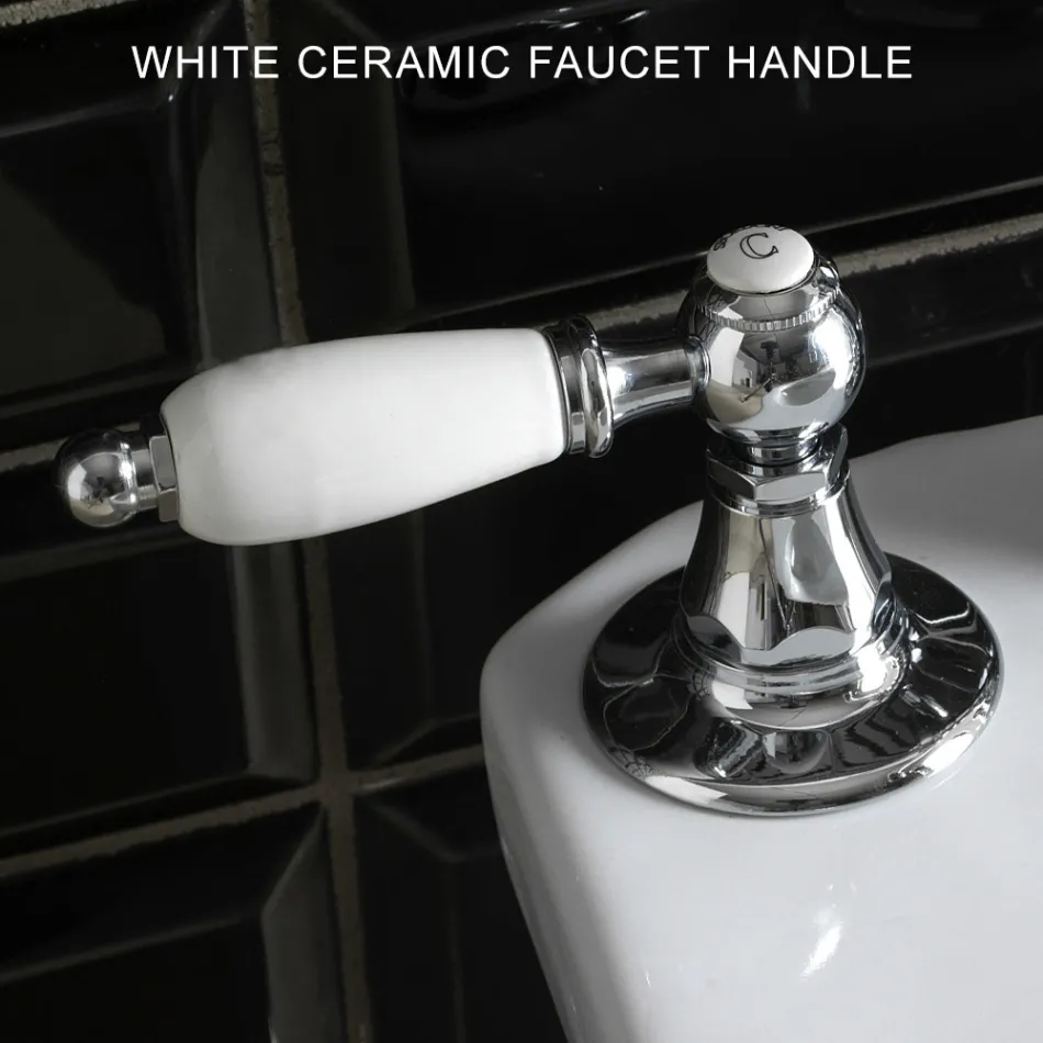 Robinet de bidet classique 3 trous avec leviers en laiton fabriqué en Italie - Noriana Viadurini