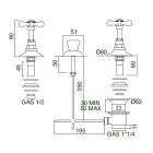 Robinet de bidet 3 trous avec livraison interne en laiton fait main - Fioretta Viadurini