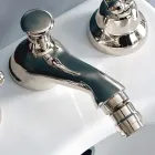 Robinet de bidet classique 3 trous avec vidage en laiton fabriqué en Italie - Ercolina Viadurini