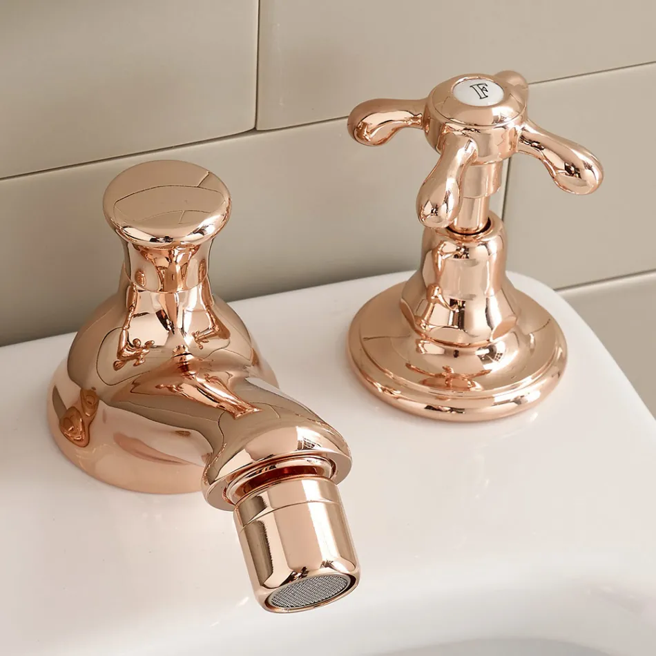 Robinet de bidet design vintage en laiton 3 trous fabriqué en Italie - Klarisa Viadurini