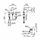 Mélangeur d'évier de salle de bain design moderne avec 3 trous métalliques - Etto Viadurini