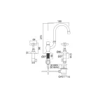 Robinet de lavabo vintage à bec haut en laiton fabriqué en Italie - Katerina Viadurini