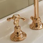 Robinet de Lavabo Haut Vintage en Laiton 3 Trous Fabriqué en Italie - Klarisa Viadurini