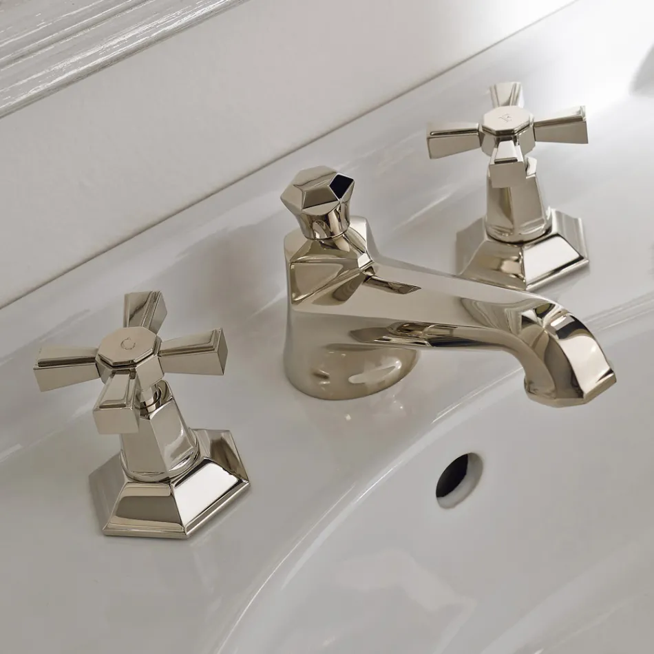 Robinet de lavabo à poser VIntage Design en laiton fabriqué en Italie - Silvana Viadurini