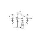 Robinet de bidet 3 trous style vintage en laiton fabriqué en Italie - Klarisa Viadurini