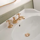 Robinet de lavabo vintage 3 trous en laiton fabriqué en Italie – Klarisa Viadurini