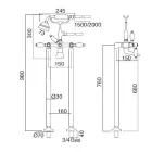 Robinet de baignoire sur pied avec douchette en laiton fabriqué en Italie - Noriana Viadurini
