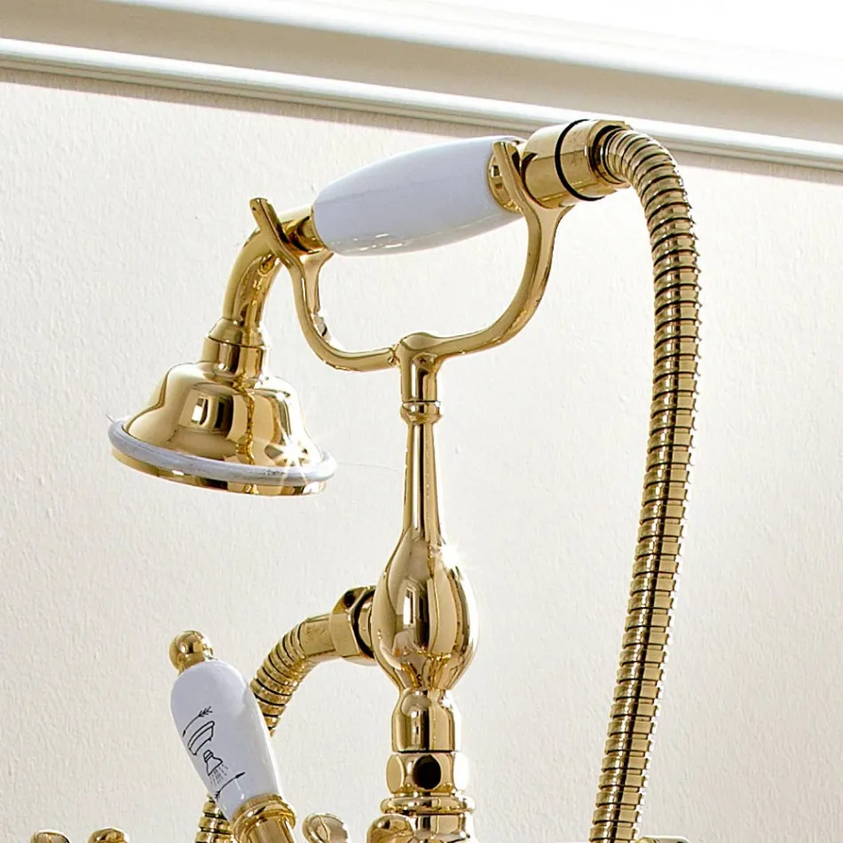 Classic Brass Robinet de baignoire sur pied avec douchette - Fioretta Viadurini