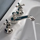 Robinet de Lavabo 3 Trous en Laiton avec Drain de Style Classique - Ercolina Viadurini
