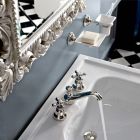 Robinet de lavabo de salle de bain en laiton à 3 trous avec drain de style classique - Ercolina Viadurini