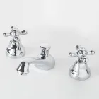 Robinet de Lavabo 3 Trous en Laiton avec Drain de Style Classique - Ercolina Viadurini