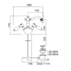 Robinet de bidet monotrou classique avec leviers en laiton fabriqués à la main - Noriana Viadurini