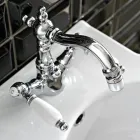 Robinet de bidet monotrou classique avec leviers en laiton fabriqués à la main - Noriana Viadurini