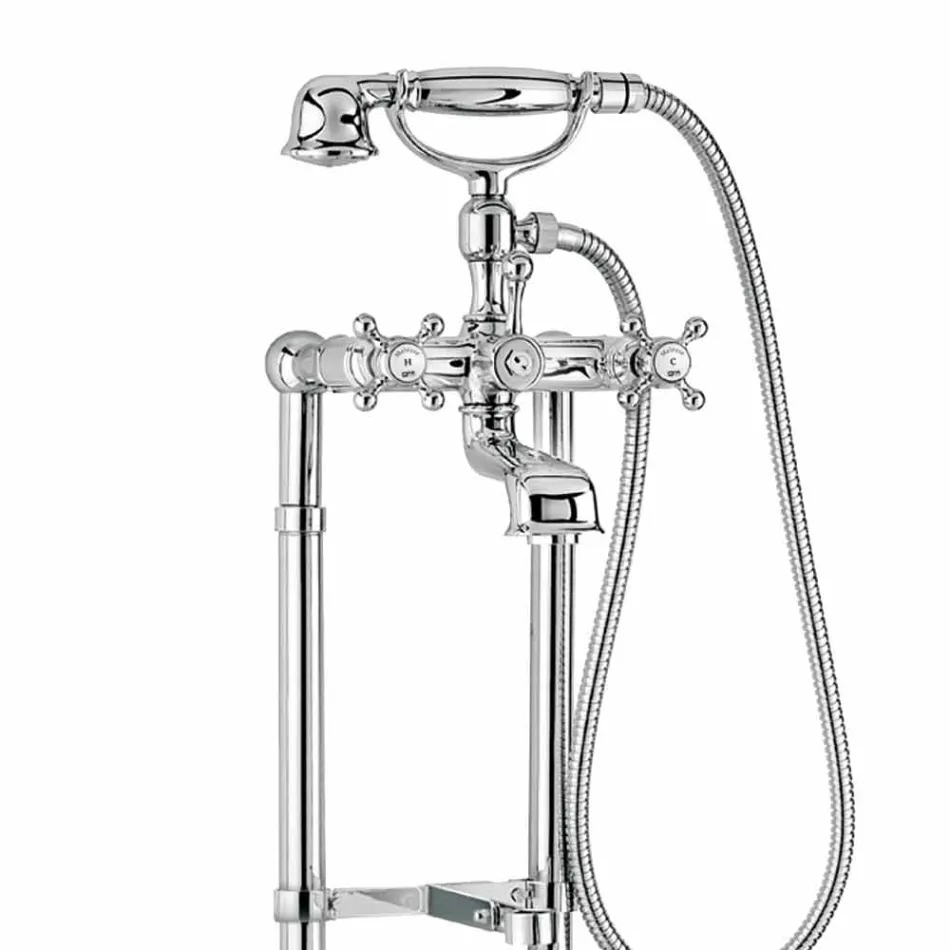 Robinet Classique pour Baignoire sur Colonnes en Laiton Made in Italy - Enriko Viadurini