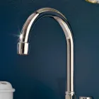 Robinet de lavabo 3 trous en laiton avec bec haut et drain - Ercolina Viadurini