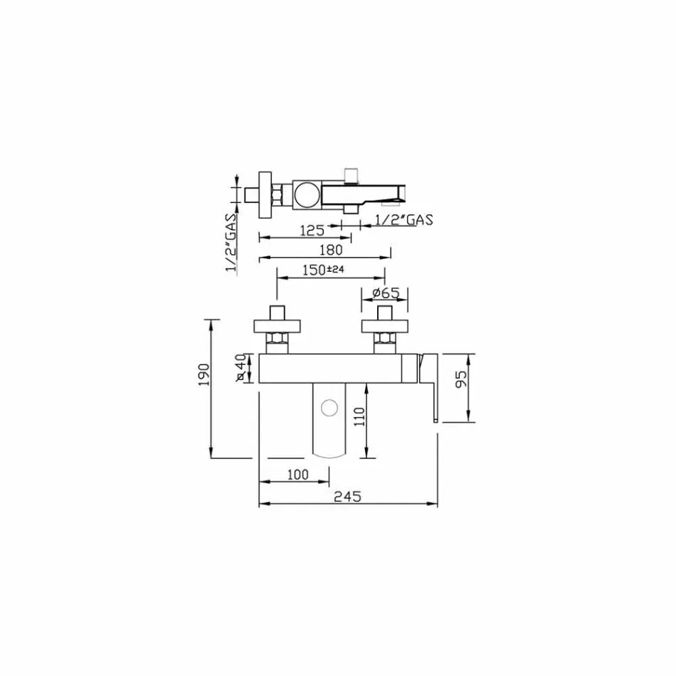 Mitigeur externe pour baignoire Made in Italy Laiton - Sika Viadurini