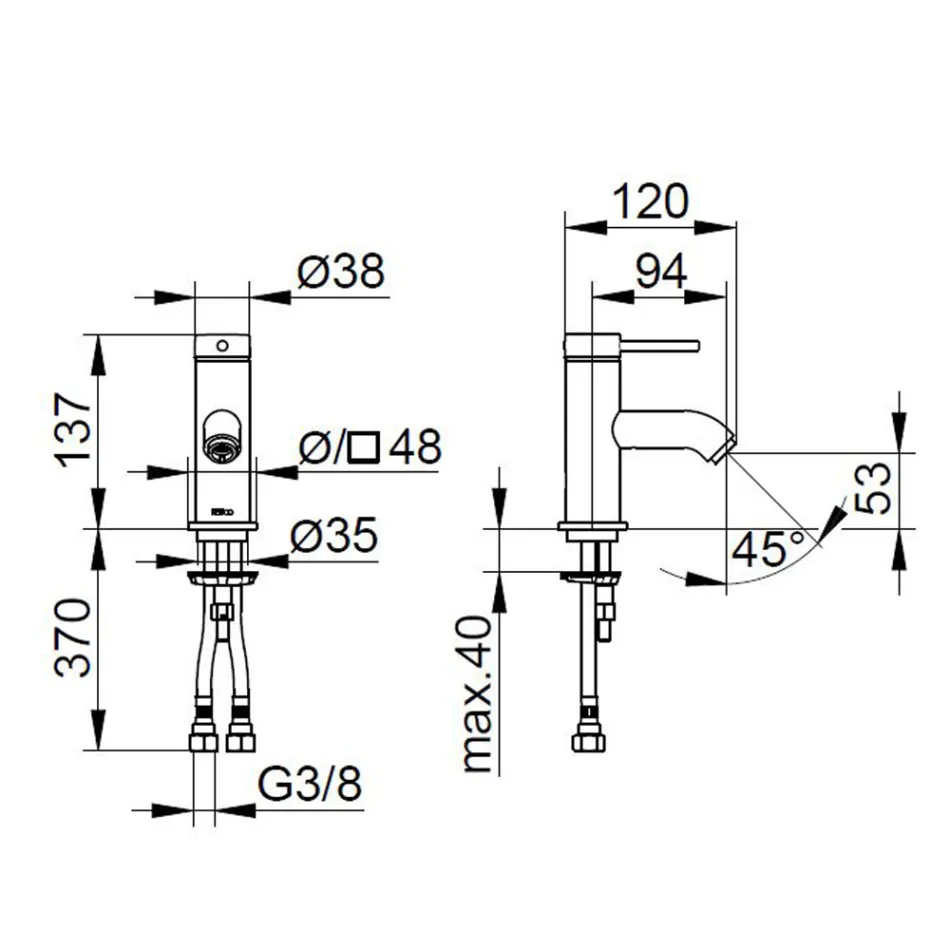 Mitigeur Lavabo Monocommande Laiton Design Rond - Antilio Viadurini