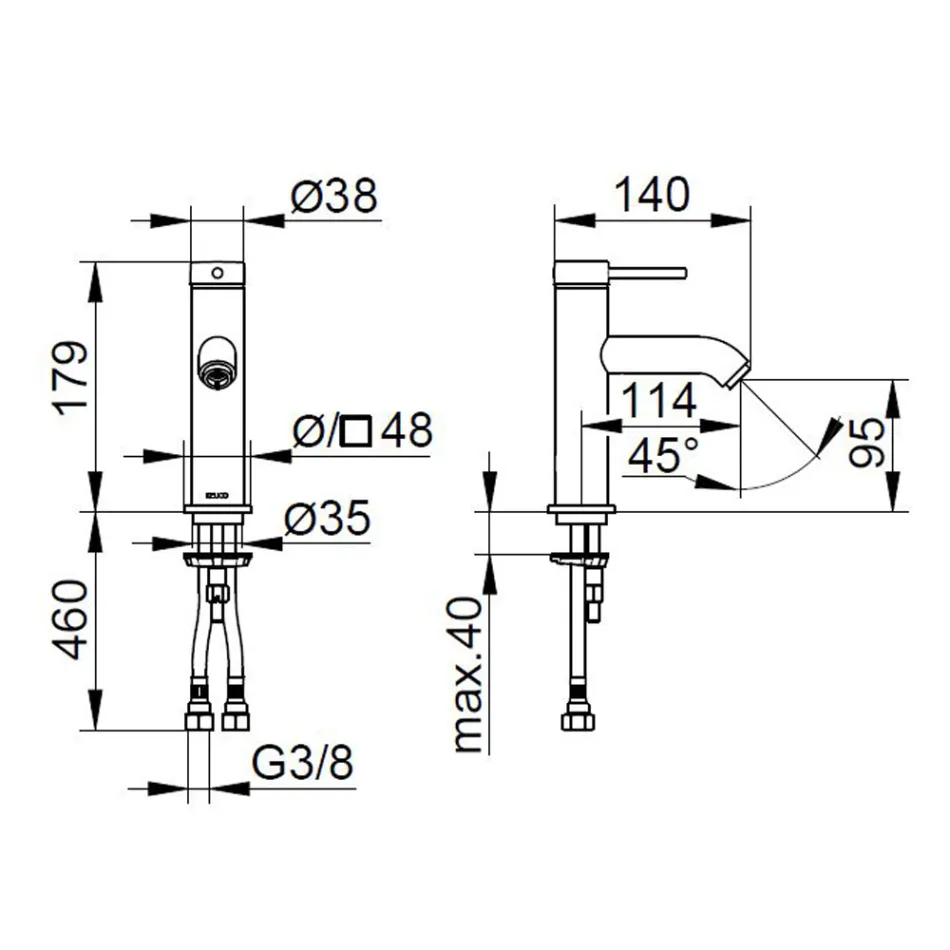 Mitigeur Lavabo Monocommande Laiton Design Rond - Antilio Viadurini