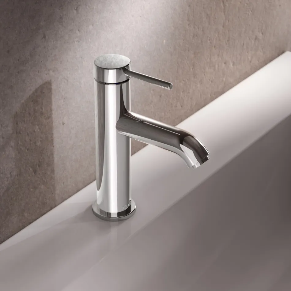 Mitigeur Lavabo Monocommande Laiton Design Rond - Antilio Viadurini