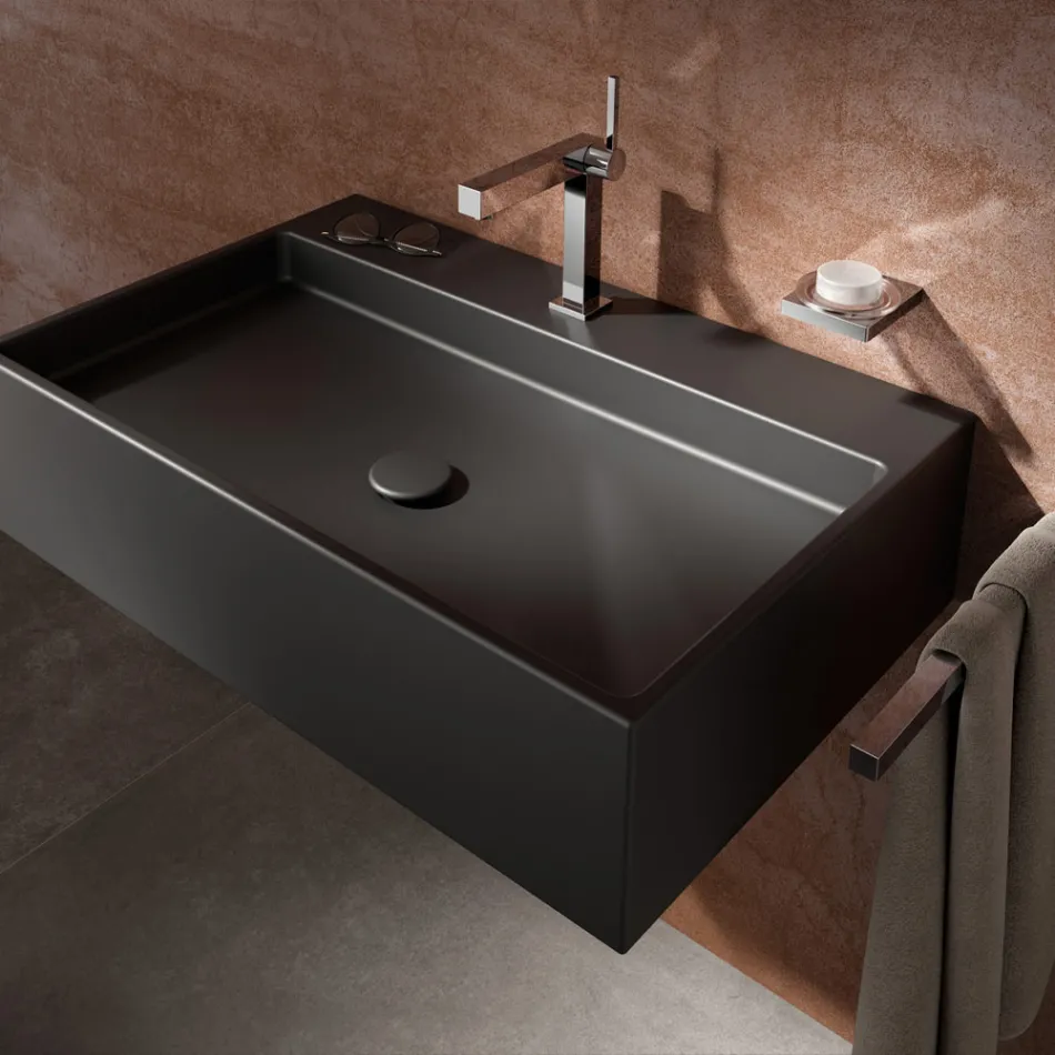 Mitigeur Lavabo Design Carré En Laiton - Erik Viadurini