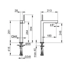 Mitigeur Lavabo Design Carré En Laiton - Erik Viadurini