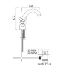 Robinet de Lavabo Monotrou en Laiton avec Drain de Style Classique - Ercolina Viadurini