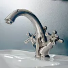 Robinet de Lavabo Monotrou en Laiton avec Drain de Style Classique - Ercolina Viadurini