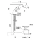 Robinet de bidet classique monotrou en laiton et poignées papillon - Miriano Viadurini