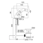 Robinet de bidet monotrou en laiton avec vidage de style classique - Ercolina Viadurini