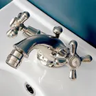 Robinet de bidet monotrou en laiton avec vidage de style classique - Ercolina Viadurini