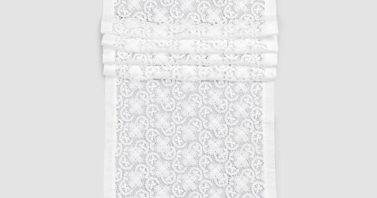 Lot De 4 Sets De Table À Broder En Dentelle Blanche - En Forme De Fleur