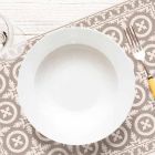 Chemin de table à motifs beige ou bleu en Pvc et polyester moderne - Bondo Viadurini